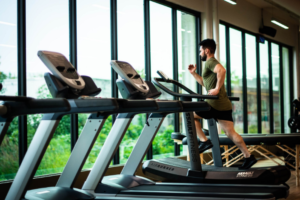 a person running on a treadmill